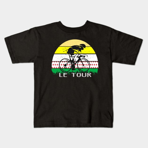 Le Tour Francia  Colores TDF Kids T-Shirt by vintagejoa